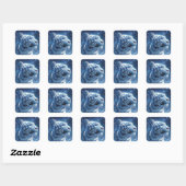 White Tiger Profile Under Starry Night Sky Vierkante Sticker (Vel)