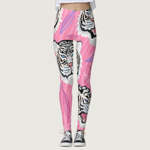 White Tiger Roar: Oerwoud regenwoudpatroon Leggings