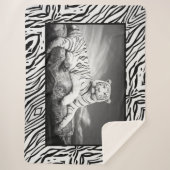 White Tiger Sherpa Blanket Deken (Voorkant)