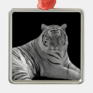 White Tiger-sierplant Metalen Ornament