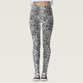 White Tiger Stripe Pattern Leggings (Voorkant)