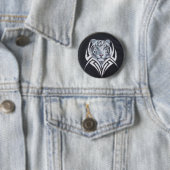 White Tiger Tribal Ronde Button 5,7 Cm (In situ)