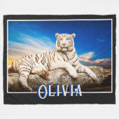 White Tigers Fleece Blanket (Voorkant (Horizontaal))