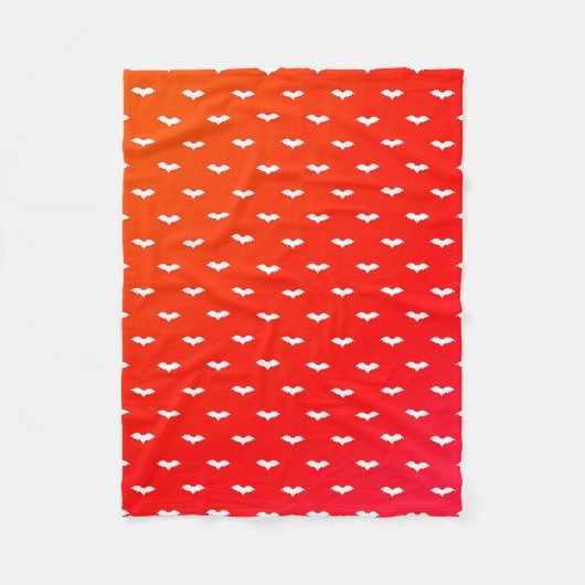 White Tiny Bats Red Fleece Deken (Voorkant)