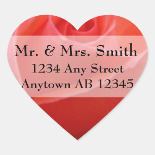 White Tipped Pink Rose Weddenschap Address Label