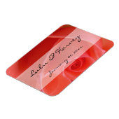 White Tipped roze Rose Personal Wedding Magneet (Linkerzijde)