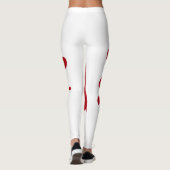 White & Tomato Red Splash Leggings – Customizable (Dos)