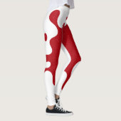 White & Tomato Red Splash Leggings – Customizable (Droite)