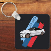 White Track Beast Performance Racing Stripes Sleutelhanger (Voorkant)