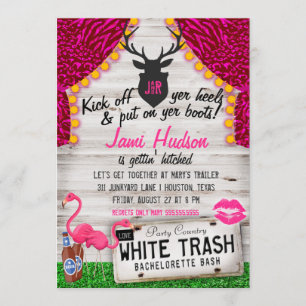White Trash Bachelorette Bash Kaart