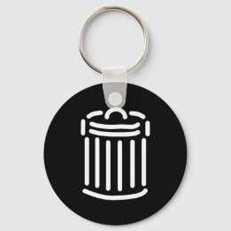 White Trash Can Symbool Sleutelhanger