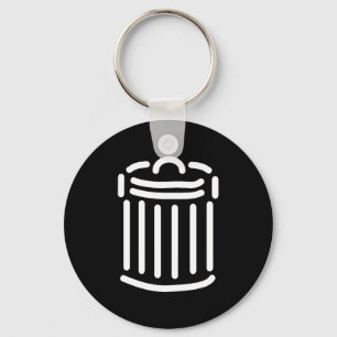 White Trash Can Symbool Sleutelhanger