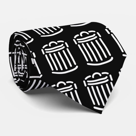 White Trash Can Symbool Stropdas (Opgerold)