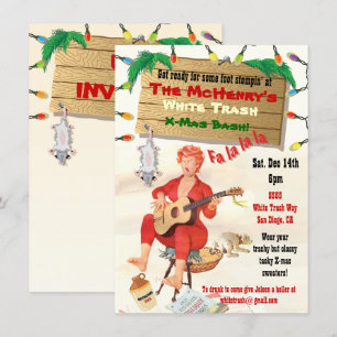 White Trash Kerstmis Bash Uitnodigingen