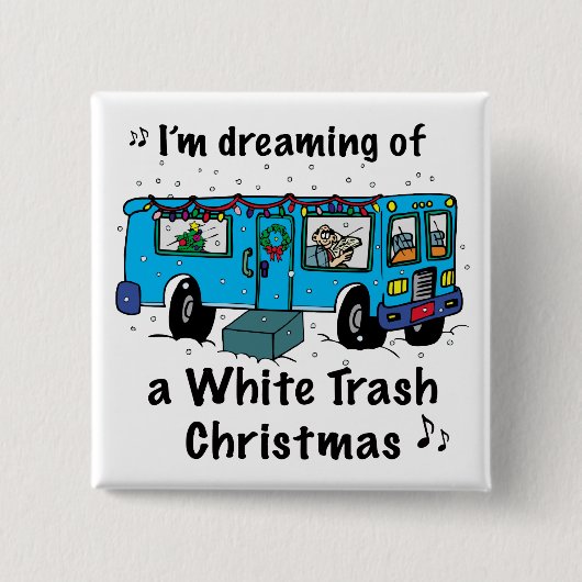 White Trash Kerstmis Vierkante Button 5,1 Cm (Voorkant)