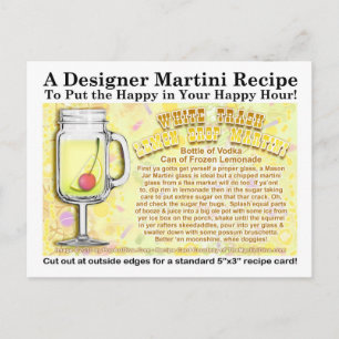 White Trash Lemon Drop Joke Martini Recept Postcar Briefkaart