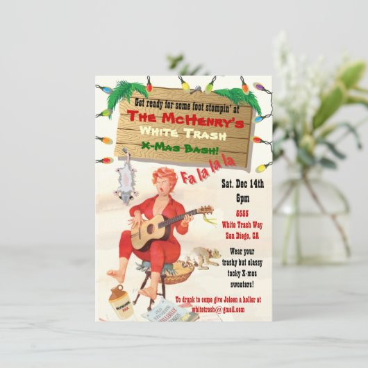 White Trash Noël Bash Invitations (Debout devant)