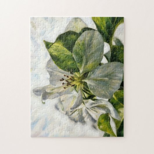 White Tree Blossom Flower Art Puzzel Legpuzzel (Verticaal)