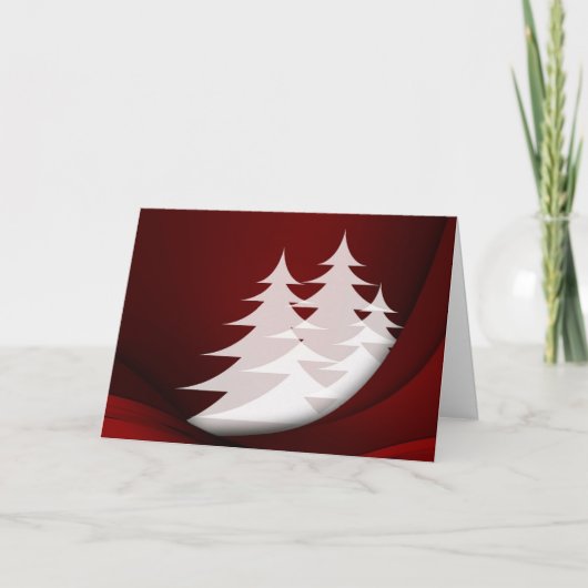 White Tree Christmas Wenskaart Feestdagen Kaart (Voorkant)