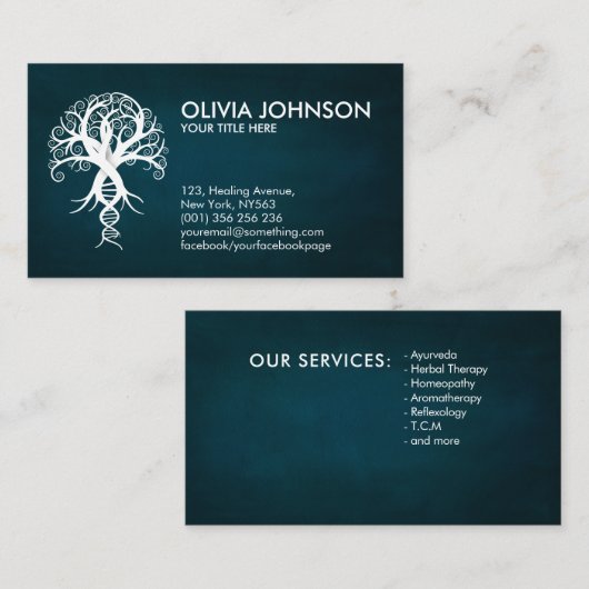 White Tree of Life - Evolution DNA Visitekaartje (Voorkant / Achterkant)