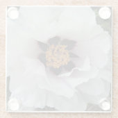 White Tree Peony Floral Glazen Onderzetter (Achterkant)