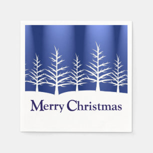 White Tree Silhouettes Elegant Kerstmis Servet