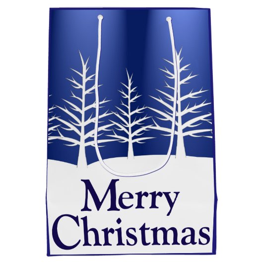 White Tree Silhouettes kerst Medium Cadeauzakje (Achterkant)