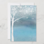 White Tree Winter Blue Élégant Mariage Invitation (Dos)