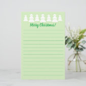 White Trery kerst-gebluste kerstaven Briefpapier (Staand voorkant)