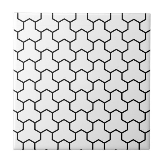 White Tri-Hex Tile Tegeltje (Voorkant)
