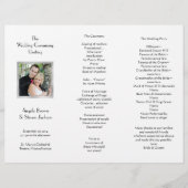 White Tri-voudig Photo Template Wedding Program (Voorkant)