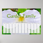 White Trillium Custom Special Days Calendar Poster (Voorkant)