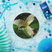 White Trillium Flower Spring Wilde Papieren Bordje (Feest)