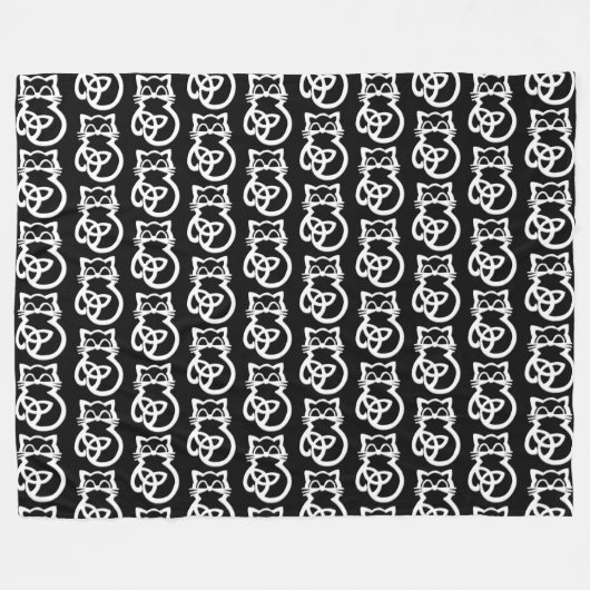 White Trinity Knot Celtic Cat Fleece Blanket (Voorkant (Horizontaal))