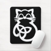 White Trinity Knot Celtic Cat Mousepad Muismat (Met muis)