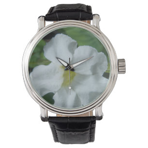 White Tropical Flower gevonden op Fiji Horloge