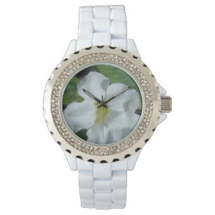 White Tropical Flower gevonden op Fiji Horloge