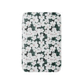 White Tropical Flowers Pattern Badmat (Voorkant Verticaal)