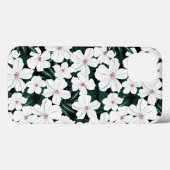 White Tropical Flowers Pattern Case-Mate iPhone Case (Achterkant (horizontaal))