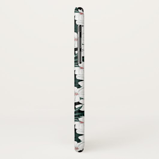 White Tropical Flowers Pattern Case-Mate iPhone Case (Achterkant/links)