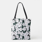 White Tropical Flowers Pattern Draagtas (Achterkant)