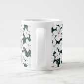 White Tropical Flowers Pattern Extra Grote Mok (Achterkant)