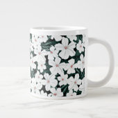 White Tropical Flowers Pattern Extra Grote Mok (Rechts)