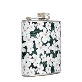 White Tropical Flowers Pattern Heupfles (Rechts)