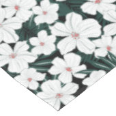 White Tropical Flowers Pattern Tafelkleed (Gekanteld)