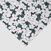White Tropical Flowers Pattern Tissuepapier (Detail)