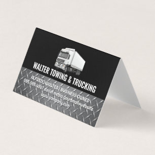 White Trucking Logo Stalen Afwerking Logistiek Visitekaartjes