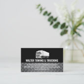 White Trucking Logo | Steel Trim | Logistics  Visitekaartje (Staand voorkant)