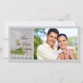 White Tulip and Pearl Spring Wedding Save the Date (Voorkant)