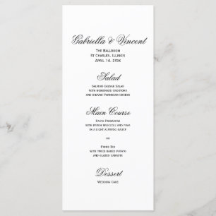 White Tulip and Pearls Spring Wedding Menu